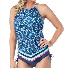 🔵⚫️24th & Ocean Viva LaFrida Handkerchief Tankini